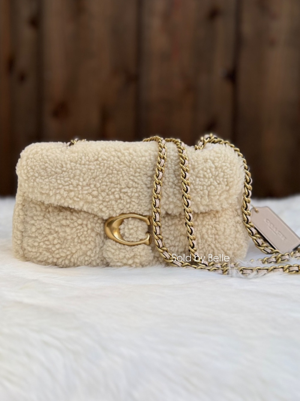 NWT Coach Shearling Tabby 20 In Shearling Purse
